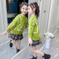 Autumn and Winter Thick Sweater Round Neck Low Neck Long Sleeve Sweater Little Girl Fashion Jacket