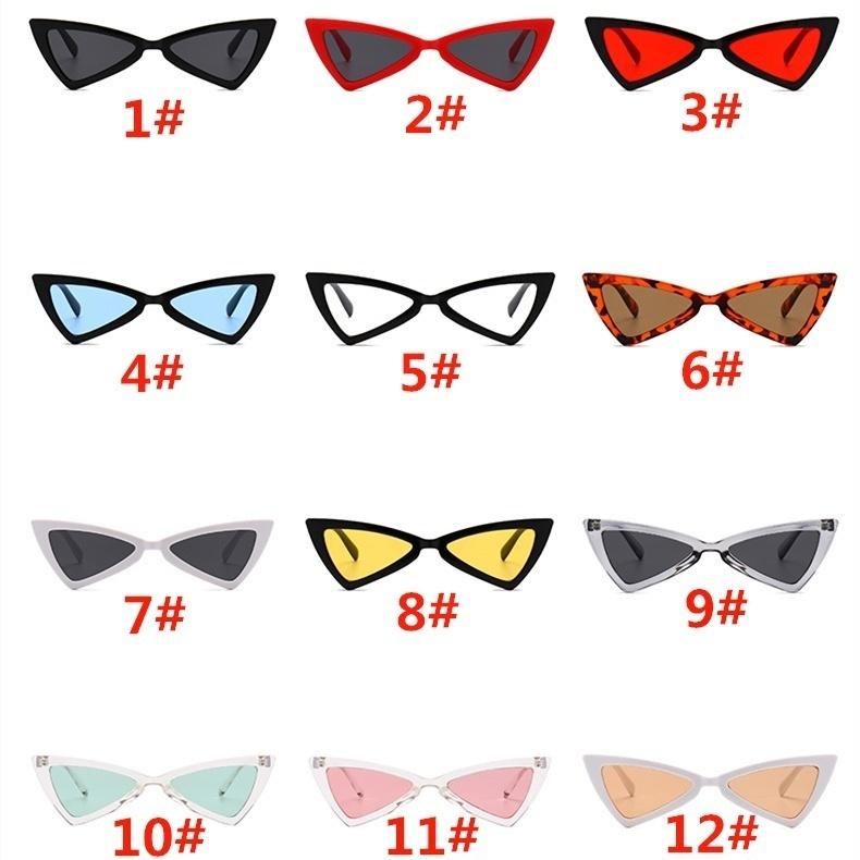 WTEMPO Women's Fashion 12 Colors Triangle Small Cat Eye Sunglasses Beach Leisure Vacation UV Protec