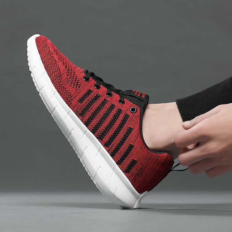 New Men's Mesh Sports Casual Trend Wild Breathable Flying Weave Running Shoes Light Sports Shoes