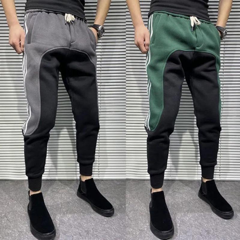 Men's Sports Pants Slim Fit All-Matched Small Foot Pants Splicing Casual Sweatpants Men