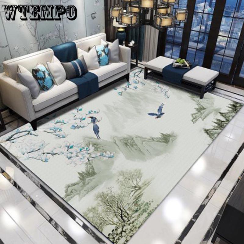 3D Household Yoga Rug Mat Retro Chinese Style Carpets Living Room Bedroom Study Bedside Carpet Decor