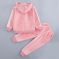 Sweater Two-piece Children's Clothing Girls Autumn Gold Velvet Sports Suit Korean Baby Foreign Style