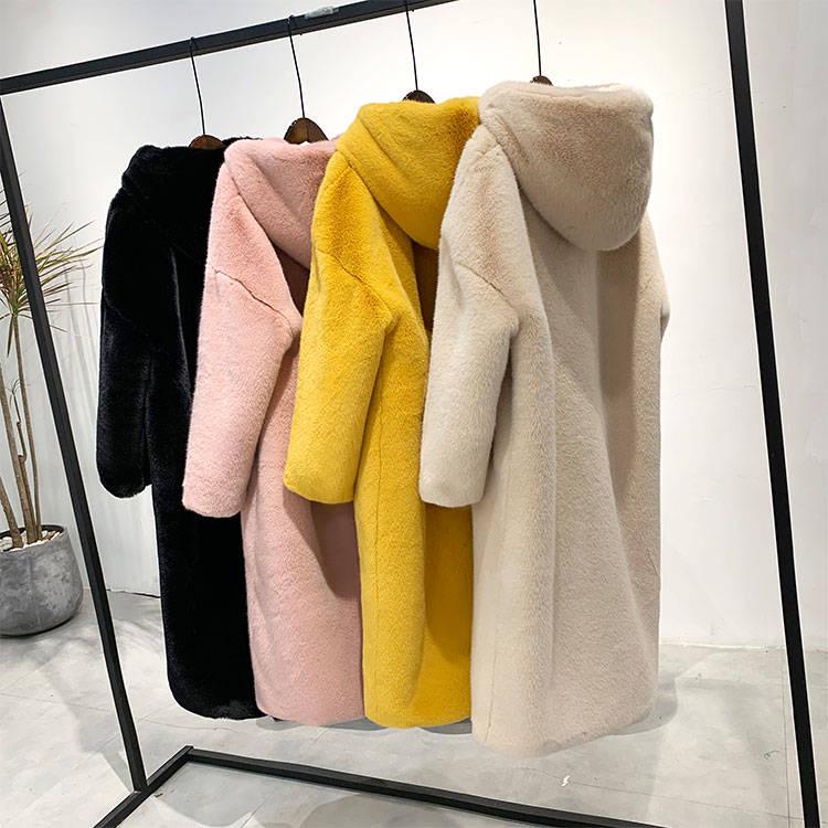 Women Winter Fur Coat Loose Lapel Overcoat Luxury Long Fur Coat Female Thick Warm Plush Coats