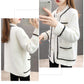 Winter Knit Sweaters for Women Solid Color Long Sleeved Buttons Loose Pullovers Turtleneck Warm Irregular Hem Tops