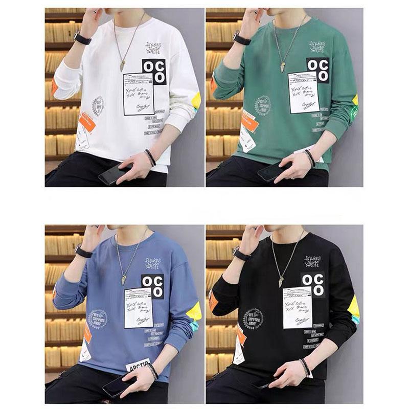 Spring and Autumn Men's Autumn Clothes Men's Sweater Loose Bottoming Shirts T-shirt Trend Students Long Sleeve T-shirt Men's Clothes