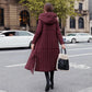 Winter Women's Down Jacket Retro Folk Style Thick Warmth Long Padded Hooded Over-the-knee Windbreaker Jacket