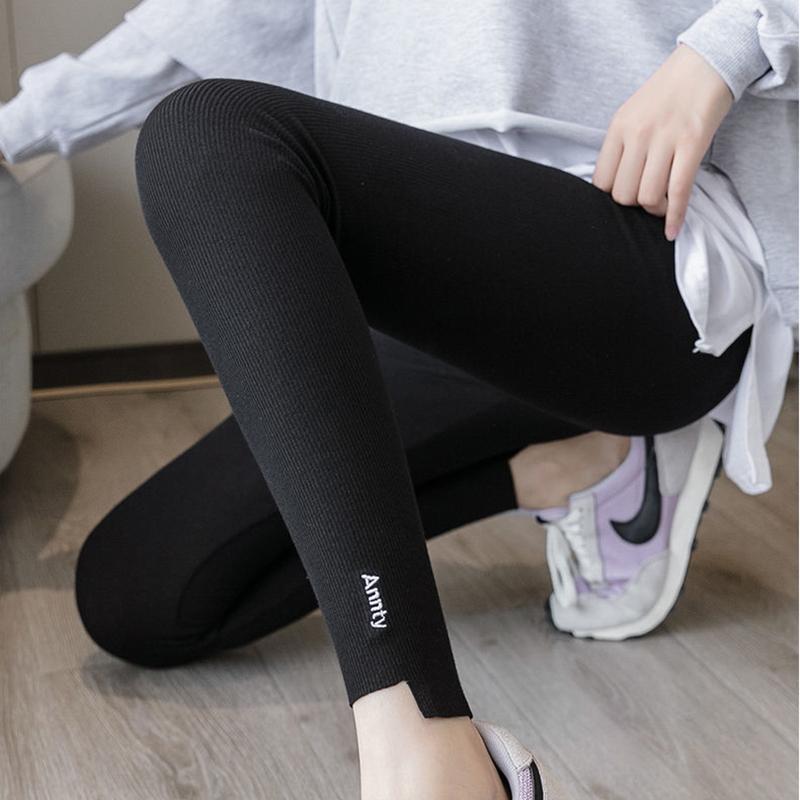 Spring and Autumn Thin Threaded Leggings Women's Long Trousers Are Thin Outer Wear Elastic High Waist Stretch Leggings Yoga Pants