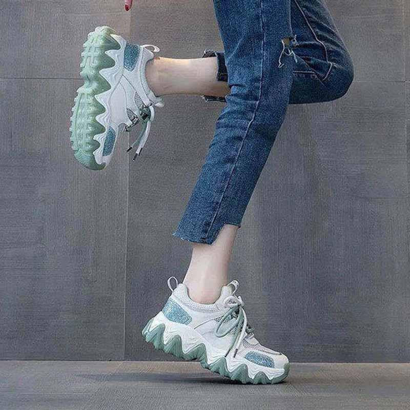 Plus Size 35-40 Summer Women Low-top Mesh Sneakers Breathable Running Basketball Shoes Students Shockproof Non-slip Thick Bottom Shoes