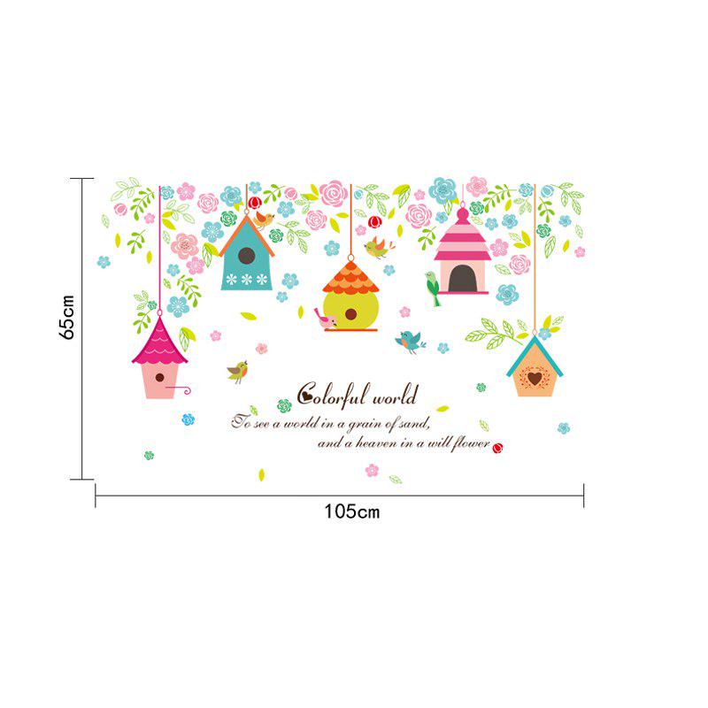 [Wall sticker ]Colorful House Flower Wall Stickers For Kids Rooms Baby Room Nursery Kitchen Living R