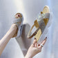 2021 Summer New Sandals Women All-match Casual Soft-soled Flat-heeled Non-slip Sandals Slippers Rhinestone Surface Women