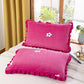 Household Crystal Velvet Thick Quilted Pillowcase Winter Warm Flannel Pillowcase Coral Fluffy Bedding