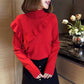 Loose Turtleneck Sweater Women's Pullover Long-sleeved Ruffled Knitted Bottoming Sweater