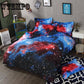Polyester 3D Galaxy Star Starry Sky Universe Bed Sheet Set Bedclothes Duvet Cover Bedding Set