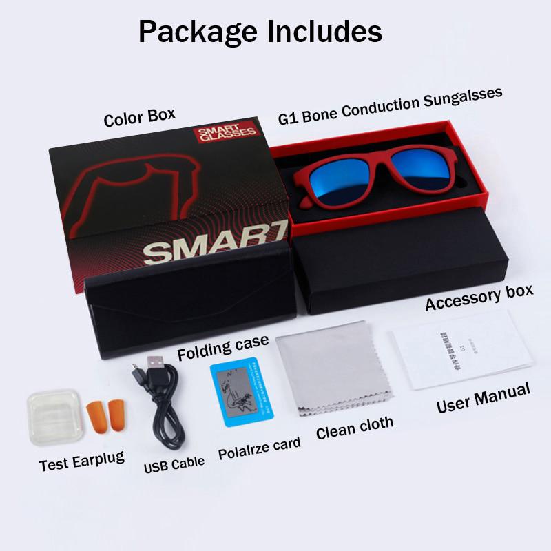 Bluetooth Headphone Polarized Sunglasses Bone Conduction Earphone Hiking Headset with Touch Control