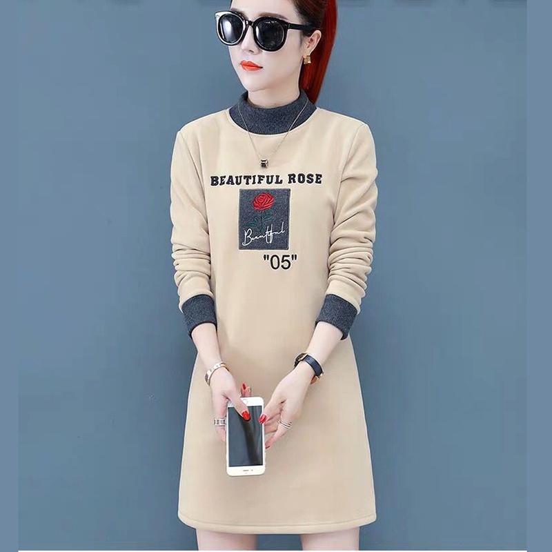 Plus Velvet Padded Sweater Women's Warmth Self-cultivation Sexy Pullover Korean Knitted Sweater Autumn and Winter Long Women's Jacket
