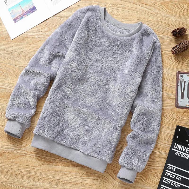 Double-sided Plus Fleece Sweatshirts Men's Korean Version of Loose Tide Autumn Trend Large Size Warm Men's Youth Sweater