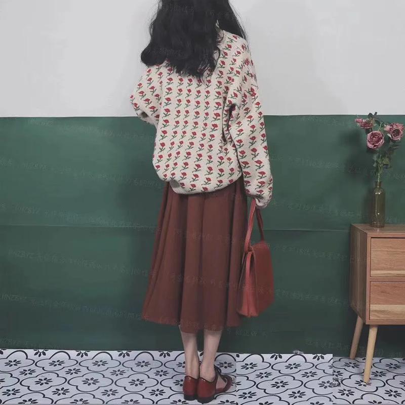 Retro Hooded Christmas Sweater Female Student Korean Loose Casual All-match Outer Wear Thick Autumn  Winter