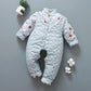 Baby Handmade Cotton-padded Jacket Cotton Trousers for Boys and Girls Thickened Infant Autumn and Winter Cotton Clothing Floral Pattern Suit
