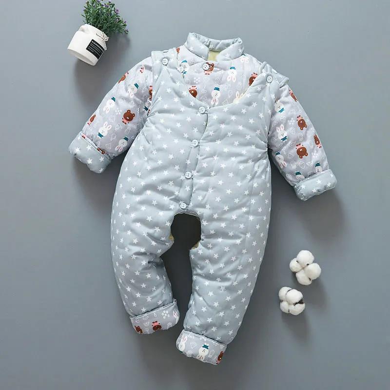 Baby Handmade Cotton-padded Jacket Cotton Trousers for Boys and Girls Thickened Infant Autumn and Winter Cotton Clothing Floral Pattern Suit