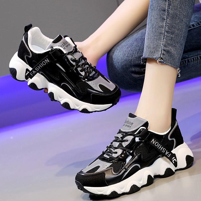Heightened Travel Running Shoes Casual Student Breathable Sneakers All-match Comfortable Women Walking Sneakers