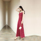 Polka Dot Sling Dress Female Long Section Over The Knee Simple Sexy A-line Skirt One-shoulder Long Skirt Polka Dot Pattern Ladies Slim Dress