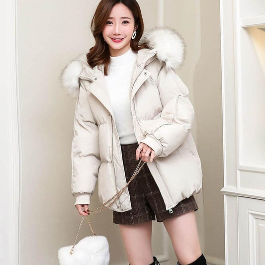 Women's Short Cotton Coat Students Loose Fashion Casual Cotton Coat Thick Bread Coat