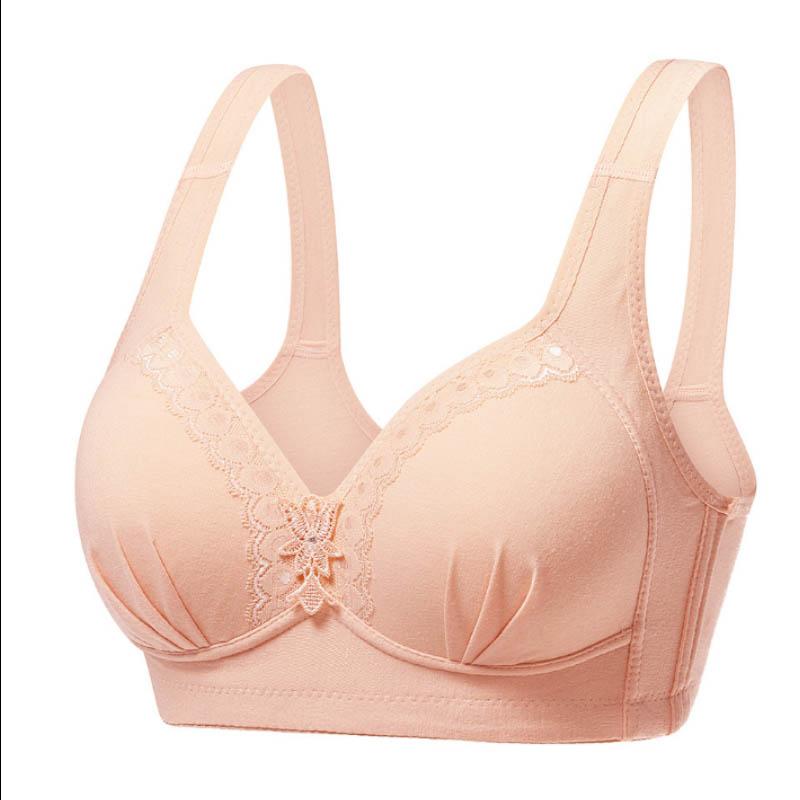 Ladies No Steel Ring Thin Vest Type Gathered Adjustable Sexy Beautiful Back Bra Jacquard Simple Full Cup Bra