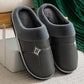 Lovers PU Lint Slippers Household Waterproof Thick-soled Warm Cotton Slippers Winter Indoor Couple Hair Slippers