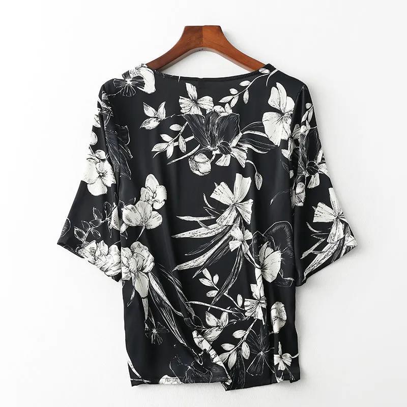 Women's Summer Plus Size Short Sleeve Top Printed Loose Versatile Round Neck T-Shirt