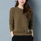 Spring and Autumn Round Neck Knit Bottoming Shirt Pullover Short Loose Top Fashion All-match Female Sweater