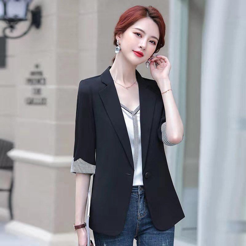Casual Thin Women's Suit Jacket with Thin Sleeves and Thin Breathable Suit Jacket Women's Casual Temperament Jacket Elegant Blazer