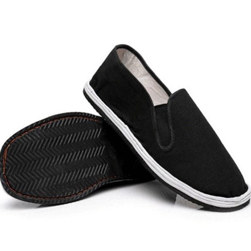 Black Cloth Shoes Men Casual Comfortable Flat Canvas Shoes