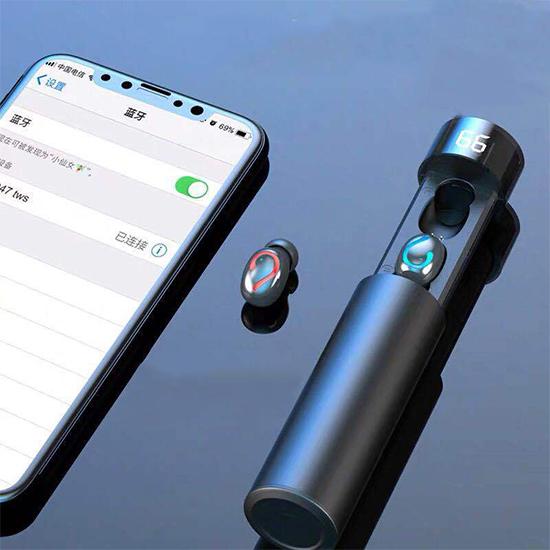 HIFI Slider Headphone Bluetooth Earphones Mini LED Display 3500mah Power Bank Sport Wireless Headset