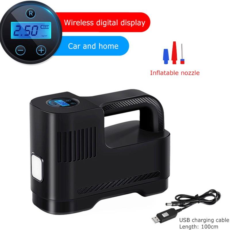 Home Car Dual-purpose Wireless Car Air Pump Inflator Pressure Monitoring Machine Portable with 2000mAh Battery