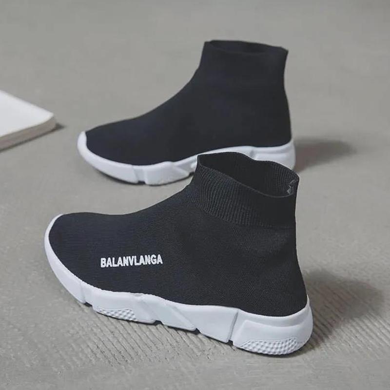 Spring Women's Socks and Shoes Casual High-top Breathable Flying Shoes Men's and Women's Stretch Knitted Sock Boots