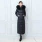 Down Cotton Jacket Winter Fashion Shiny Hooded Jacket Thicken Warm Long Over-the-knee Cotton Jacket Women