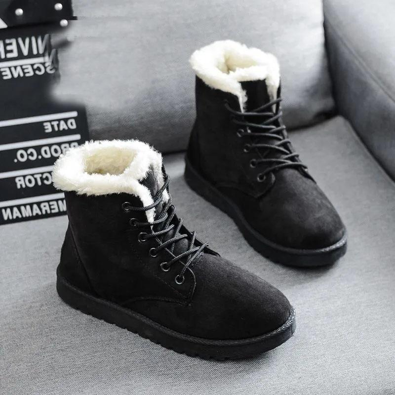 Snow Boots Thick Winter Plus Velvet Martin Boots Female Short Boots Martin Boots Short Tube Plus Velvet Boots Waterproof and Non-slip