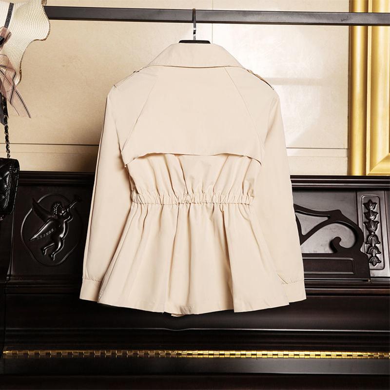 Short Windbreaker Women's Autumn and Winter Small Size Lantern Sleeve Skirt Waist Was Thin Korean Jacket