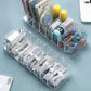8 Grid Data Cable Storage Box Mobile Phone Charging Cable Charger Compartment Finishing Box Desktop Transparent Storage Box Anti-dust Box