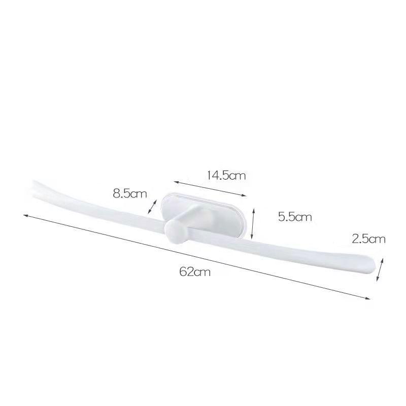 62CM Towel Rack Bathroom Simple And Seamless Storage Rack Bathroom Plastic Bow-shaped Towel Rack Creative Single Rod Towel Rack Slippers Rack Rag Rack