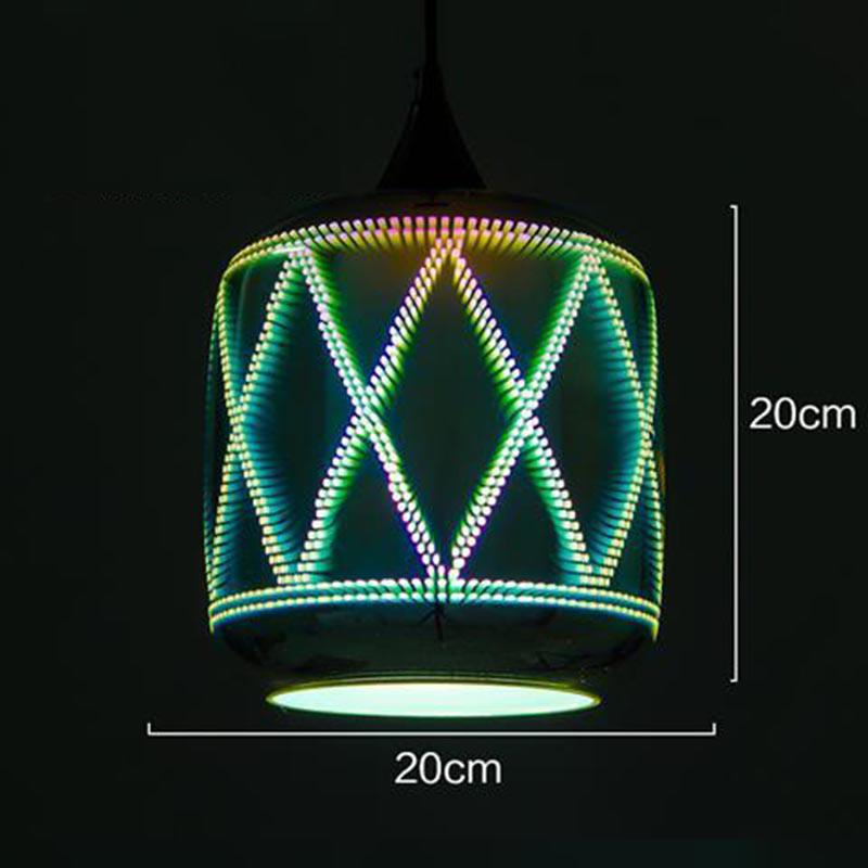 Led 3D Chandelier Creative Restaurant Cafe Bar Psychedelic Dazzling  Romantic Fireworks Chandelier