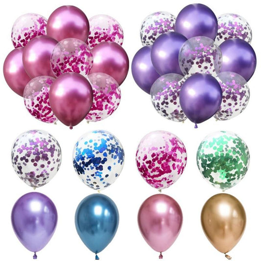 20pcs 12 Inch Blue Pink Gold Confetti Latex Balloons for Baby Birthday Wedding Decorations