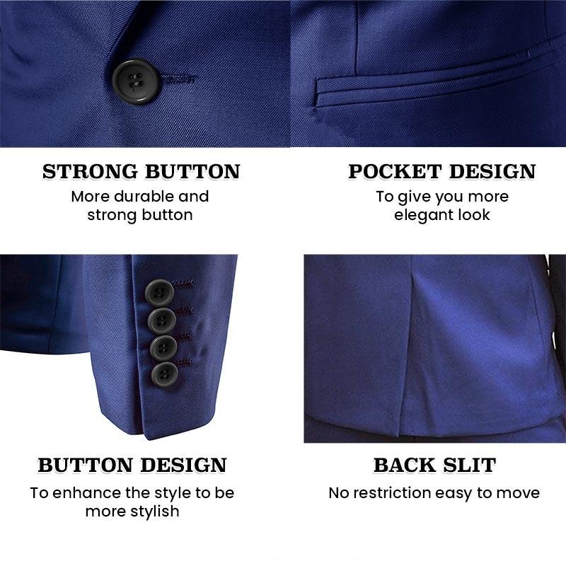 Men Blazer Set Formal Trousers Business Outerwear Pants Office Slack Pants Jacket Suit Tuxedo