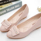 Soft Leather Spring and Autumn Wedge Heel Women's Shoes All-match Work Women's Flat Leather Shoes