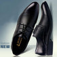 Men's Leather Shoes Summer Breathable British Men's Lace-up Casual Shoes Business Shoes Korean Version of All-match PU Leather Shoes Dad Husband Shoes
