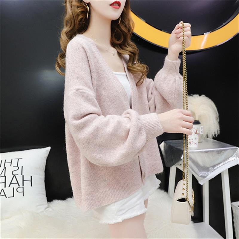 Short Knit Cardigan Jacket Spring and Autumn Sweet Style Jacket Loose Casual Sweater