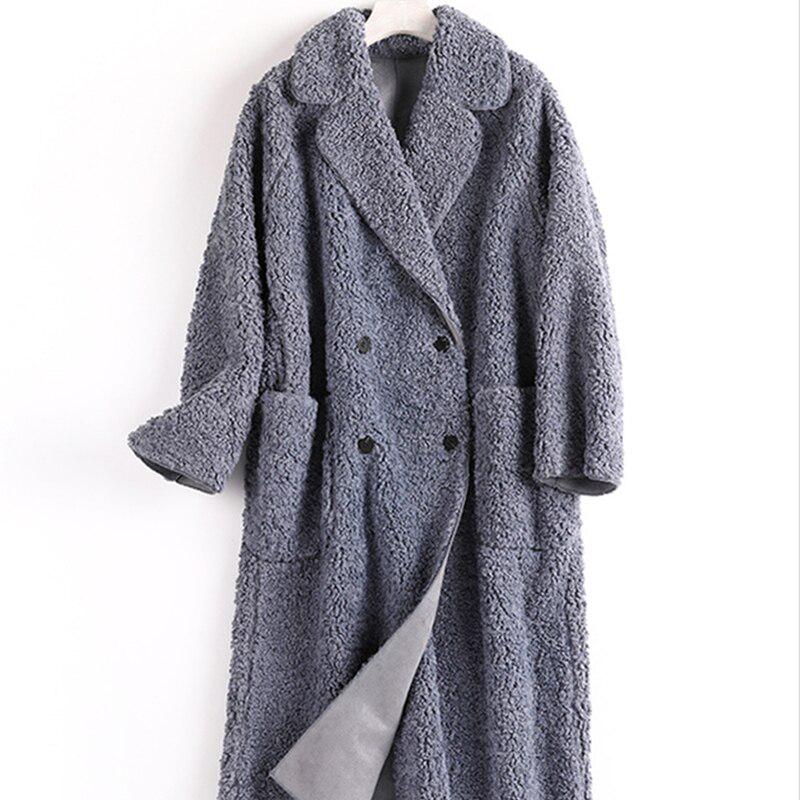 Cashmere Coat Parka Female Sheep Sheared Jacket Long Female Fur Coat Lamb Hair Thicken Warm Plus Size High-end Women Coat