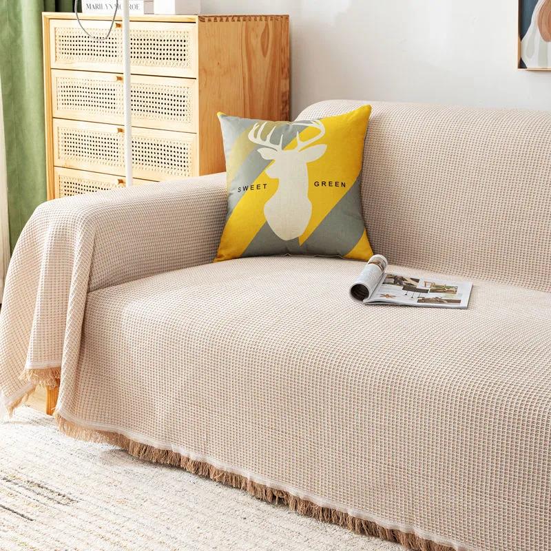 Nordic Style Sofa Towel Cushion Universal Sofa Cover Cotton Blanket Full Cover Non-slip Sofa Cover Cloth
