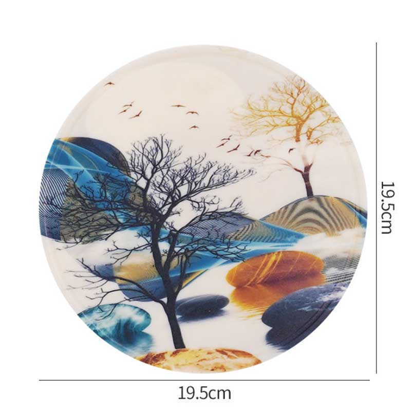 4pc PVC Rubber Coaster Anti-scalding Table Mat Kitchen Pot Mat Round Bowl Mat Dish Mat Non-slip