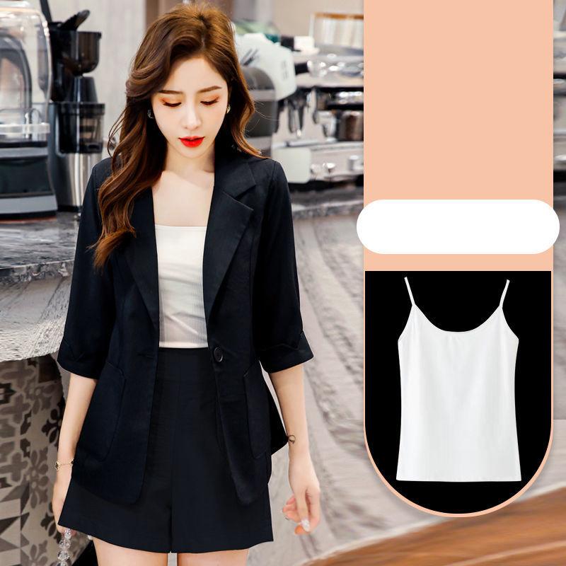 Suit Jacket Female Temperament Spring and Summer Three-quarter Sleeve Thin Shorts Casual Suit Professional Suit Two-piece Casual Suit
